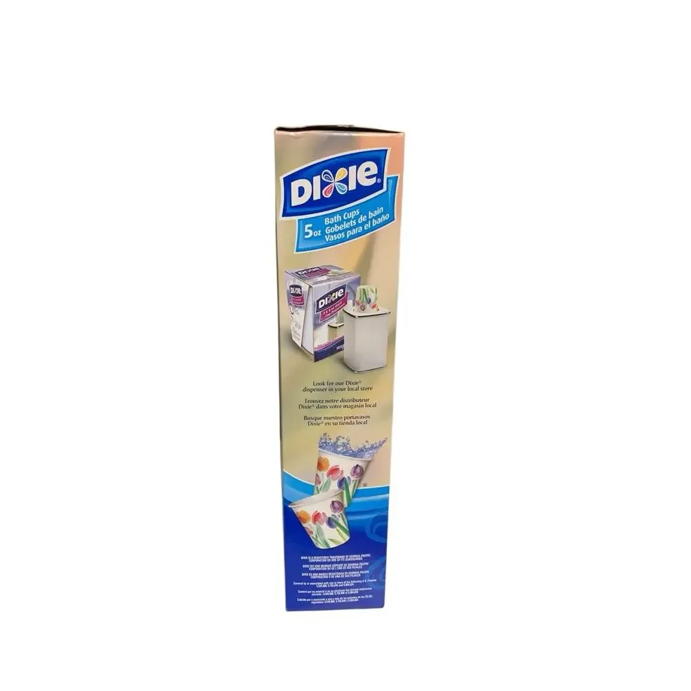 Dixie Rosy Watercolors 5oz Bath Cups 100 Count Disposable Floral Sealed Box NOS